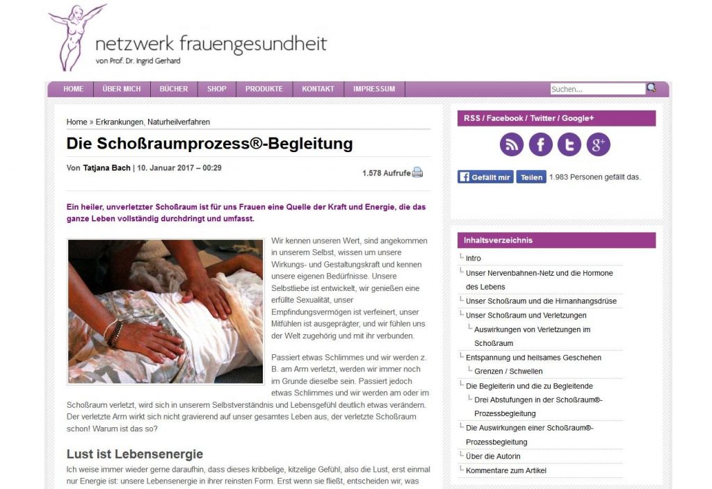 Screenshot Webseite Netzwerk-Frauengesundheit