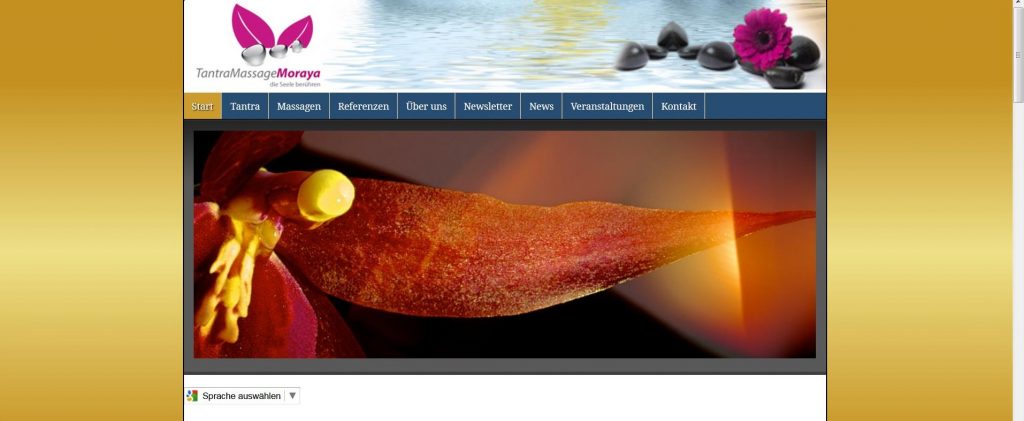 Screenshot Webseite Tantramassage Moraya