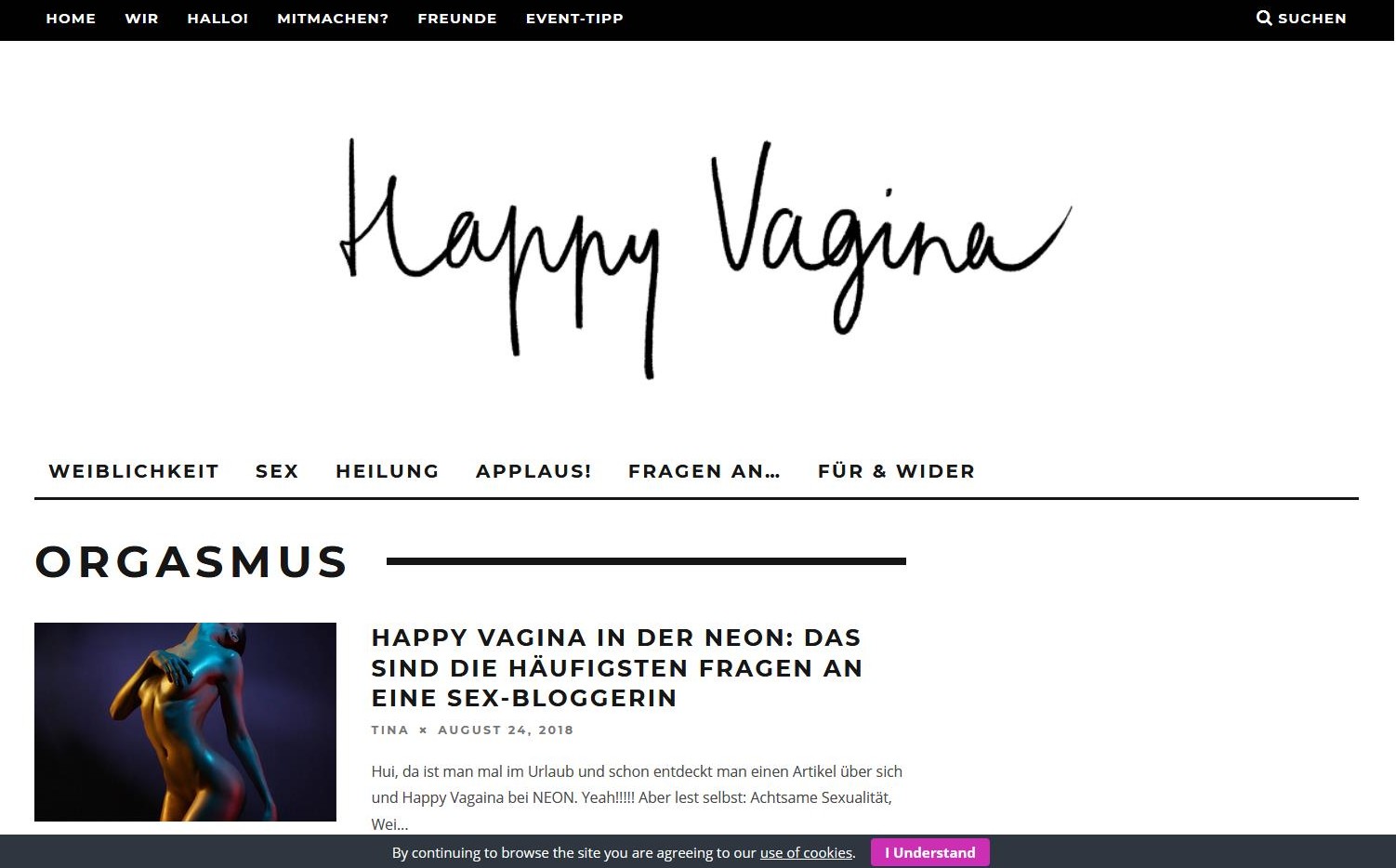 Screenshot Happy Vagina Blog