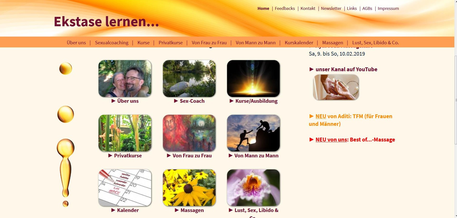 Screenshot Ekstase-Lernen SChweiz Kurse mit Aditi Hierling