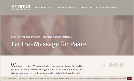 Screenshot Ananda-Webseite
