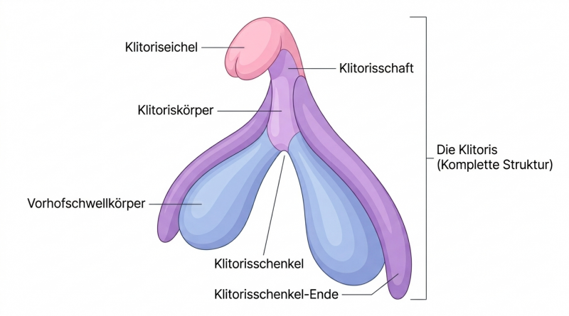 Schaubild Klitoris - seit 2022 auch in Schulbüchern